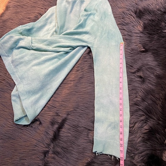 RTA DENIM Distressed Trim Cashmere Knit Cardigan - Picture 10 of 12